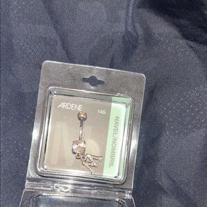 Ardene Silver Navel Ring with Sparkling Gem